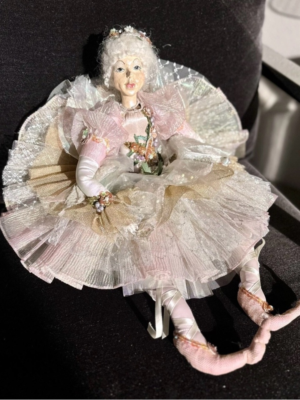 Rare & Discontinued Vtg Wayne Kleski Garden Ballet Sitting Fairy Pink & Cream